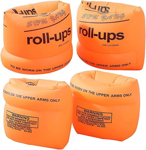 Swim Arm Bands Inflatable Swimming Arm Float Rings Floater Sleeves Roll Up Arm Floaties for Kids and Adults, Pack of 4 in Saudi Arabia