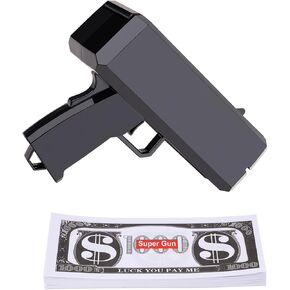 Prop Gold Money Shooter Gun That Look Real That can Scatter Money Like rain,Fake Money Gun,Fake Cash Gun,Money Thrower Gun,Money Guns for Parties, Bachelor Parties, Wedding,Christmas Holiday(Black)