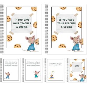 If You Give Your Teacher a Cookie Book A4 Large – 2 Pack Teacher Appreciation Gifts, Thoughtful Thank You Book for Teachers Day, Best Teacher Ever Gift