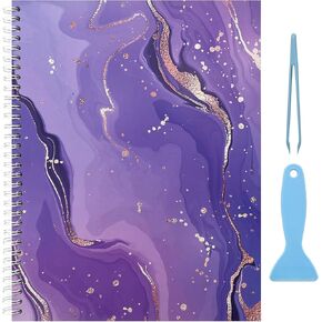 Large Reusable Sticker Book Collecting Album 8.5 x 11 Inch 40 Sheets Sticker Collection Storage Book for Adults Release Paper Sticker Keeper Organizer Book with Tools (Blue)