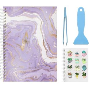Reusable Sticker Book Collecting Album A5 Size 60 Sheets Sticker Collection Storage Book for Adults Release Paper Sticker Saver Organizer Book with Tools (Black)
