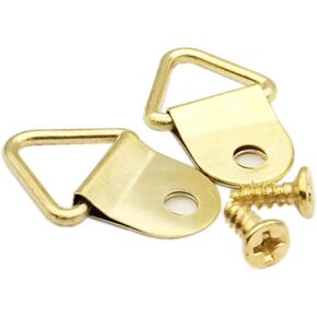 Small Triangle Ring Steel Picture Hangers with Screws Picture Frames Picture Hang Solutions for Hanging Clock Paintings Artwork Picture Frame Hook Photos(100 Pack Black)