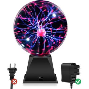 Flashmen Plasma Ball Lamp 6 inch Science Toy Touch & Sound Sensitive Plasma Globe Extra Large Lightning Ball for Kid Teen Bedroom Decor Lamp Novelty Toy Present (Blue)