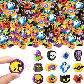 Halloween Large Erasers Trick or Treat Party Favors Decorative Pumpkin Ghost Spider Erasers Bulk Pencil Toppers Large Erasers for Kids Students Classroom Halloween Rewards Supplies(36 Pcs)
