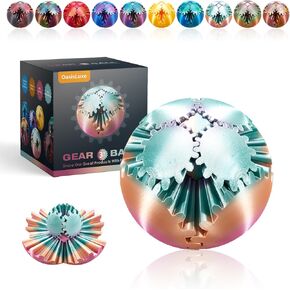Fidget Gear Ball 3D Printed Shape-Changing Toy Stress and Anxiety Anti Depression for Children and Adults (Red-Green-Blue)