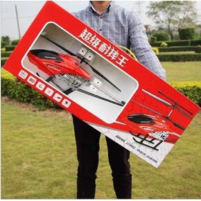 Large Fall Resistant Rc Helicopter 3.5 Channels Remote Control Helicopter Toys Gift with LED Light Night, Red