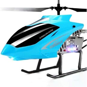 Large Fall Resistant Rc Helicopter 3.5 Channels Remote Control Helicopter Toys Gift with LED Light Night, Red