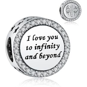 925 Sterling Silver Charms Fit Pandora Charms Bracelet God Has You In His Arms I Have You In My Heart Fit Wife Daughter Mother's Day Christmas Birthday Gift
