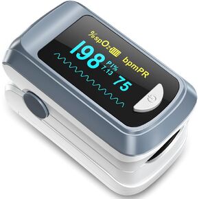 Fingertip Pulse Oximeter Blood Oxygen Saturation Monitor, Heart Rate and Fast Spo2 Reading Oxygen Meter with OLED Screen AAA Batteries