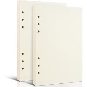 2 Packs A5 Refillable Paper, A5 Blank Refill Paper, A5 Binder Refills for 6-Ring Binders Planner Traveller Journal Notebook Dairy,Filler Paper Insert, 80 Sheets 160 Pages, Blank