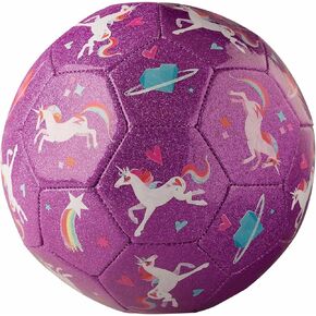 Crocodile Creek Kids Soccer Ball, Size 2 for Children 4 Years and up, Ships Inflated, for Indoor/Outdoor Active Play and Beginner Sports, 5.5 inches, Glitter Unicorn Galaxy in Kuwait