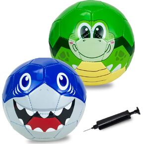 2 Pack Soccer Ball Size 3 Soccer Balls for Kids, Soccer Balls for Indoor Outdoor Games, Cartoon Sport Ball for Toddlers Kids Pool Beach Garden Backyard Sports Play Games