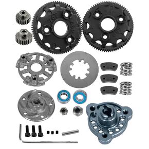 RC Upgrades Part for 1/10 Slash 2WD (VXL),Rustler/Stampede/Bandit 2WD VXL XL-5，Tough Nylon 48P 76T Spur Gear 2pcs w/ 25T 27T,Slipper Clutch,Slipper Rebuild Kit Pressure Plate,Navy Blue
