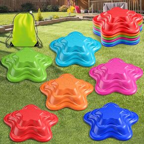TEMI Stepping Stones for Kids Aged 3 4 5 6 7 8, 6 PCS Turtle Non-Slip Jumping Stones Outdoor and Indoor Toys, Exercise Balance Coordination, Obstacle Course Boys Toys for Kids 3-6, Gifts for Kids 3-8