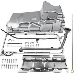 A-Premium Performance Muscle Car Engine Oil Pan Complete Kit Compatible with GM LS1 LS3 LSA LSX Chevrolet Chevy Pontiac Replace # 19212593