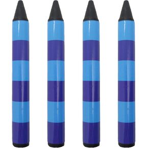 ASVP Shop Striped Jumbo Black Crayons - For Your Steve Josh Handy Dandy Notebooks (Blue Striped - Pack of 8)