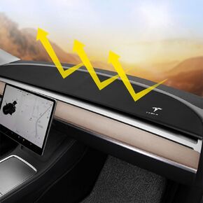 غطاء لوحة أجهزة القياس Tesla للطراز 3 موديل Y 2017-2023، غطاء لوحة القيادة من الفلانيل مع سيليكون مضاد للانزلاق، ملحقات Tesla الداخلية للطراز 3/Y 2017-2020 2021 2022 2023