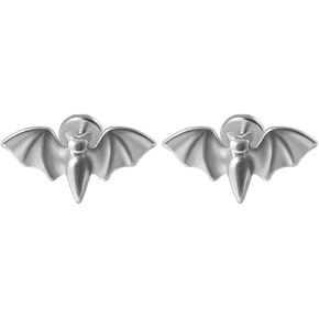 2Pcs 20G Stainless Steel Bat Lip Rings Labret Studs Conch Helix Tragus Cartilage Stud Earrings Threadless Push In Monroe Medusa Piercing Jewelry for Halloween