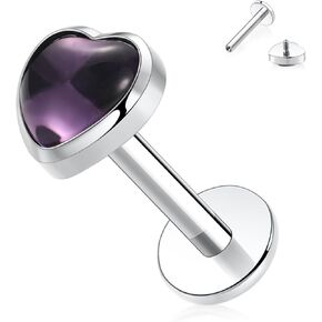 FUNLMO Titanium Tragus Helix Conch Piercing Jewelry Flat Back Cartilage Earring Medusa Monroe Piercing Jewelry Internally Threaded Lip Nose Ring in Kuwait