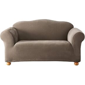 SureFit Stretch Pixel Corduroy 1-Piece - Loveseat Slipcover - Taupe (SF43134)