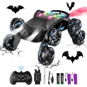 8WD Remote Control Car, 2.4Ghz RC Cars with Spray & Cool Light, Kids Toys Electroplating Process Transform Drift Climbing Car, Boys Toys for Age 4-6 7 8-13 Year Old (red-Blue)
