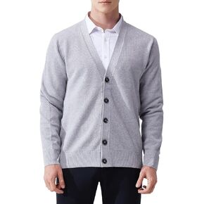 Mens Casual Slim Fit Vneck Long Sleeve Button Down Cardigan Sweater