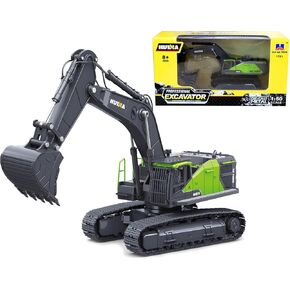 Gemini&Genius Excavator Toy for Kids, Metal Construction Vehicle Track Excavator Toy 1/50 Digger Vehicle Toy, Multi-Articular Movable Excavator Arm and 360 Degree Rotate Cab Truck Toy for Kids