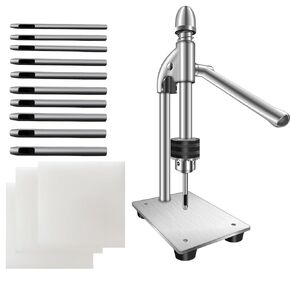 Leather Hole Puncher Manual Press Puncher Punch Tools DIY Leather Craft Punching Holes Forming Pressing with Drill Chuck,PP Plate