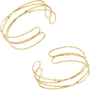 KJMYYXGS 2 Pcs Upper Arm Cuff Jewelry for Women, Arm Bracelet Upper Arm Bangles for Women Minimalist Jewelry Gift for Her