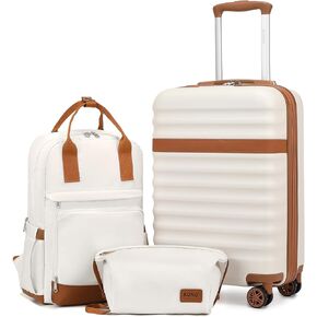 Kono Luggage Expandable 28 Inch Large Checked Luggage, ABS+PC Hardside Trolley Travel Case Hard Shell Suitcase with TSA Lock, Grey Brown
