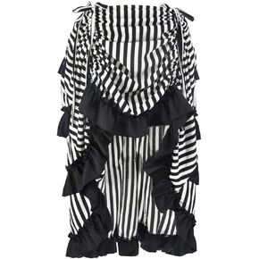 COSWE Women's High Waist Black Steampunk Gothic Asymmetrical Swallowtail Skirt M-5XL