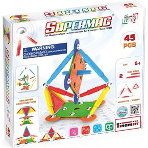 SUPERMAG - Multicolor 45 | Educational Construction Fun | 45 Piece Set | Europe-Made | STEM | Toy Magnetic Building Sets | Magnet Toys | Supermag 0651