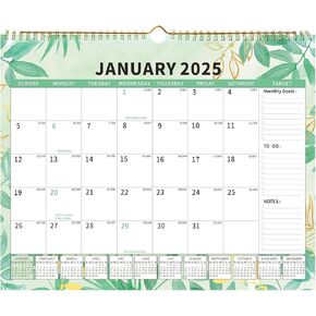 Wall Calendar 2025-2026, 18 Month Calendar from January 2025 to June 2026 14.5" x 11.8" Large Desk Calendar with Twin-Wire Binding for Home Office Planning Personal Organisers