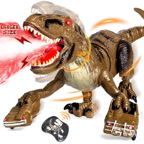 Remote Control Dinosaur Toys for Kids, Large Robot Dinosaur Toys with 360° Swaying Head & Spray, Roaring, Realistic Walking T-Rex Dinosaur Toy for Boys Girls, Best Gifts for Kids 3-5 5-7 8-12+