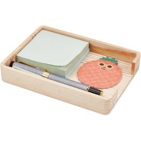 NBEADS Wood Sticky Notes Holder, Desk Memo Pad Holder 5.91x4.33Inch Self-Stick Note Pad Holder Note Dispenser Note Organizer for Office Desk Home Supplies and Accessories
