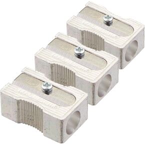 3 PACK: Kum 104.03.01 Magnesium Alloy Metal 1-Hole Steel Blade Rectangular Pencil Sharpeners