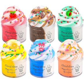 Scented Cloud Slime Kit 15 Pack, with Cute Slime Charms, Slime Party Favor Putty Toy for Girls and Boys, Super Soft and Non-Sticky