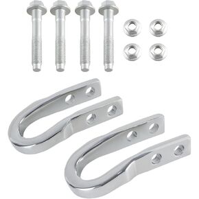 2PCS Chrome Recovery Hooks Silver Tow Hooks Accessories Compatible with Chevrolet GMC Replace#: 23253074 84052991