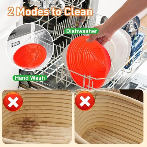 Bread Making Tools Includes Banneton Basket, Sourdough Starter Kit and Sourdough Bread Baking Supplies, Banneton Bread Proofing Basket Can be Folded, High Temperature Resistance and Easy to Clean. in Saudi Arabia
