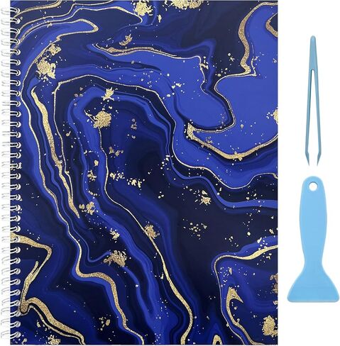 Large Reusable Sticker Book Collecting Album 8.5 x 11 Inch 40 Sheets Sticker Collection Storage Book for Adults Release Paper Sticker Keeper Organizer Book with Tools (Blue) in Kuwait