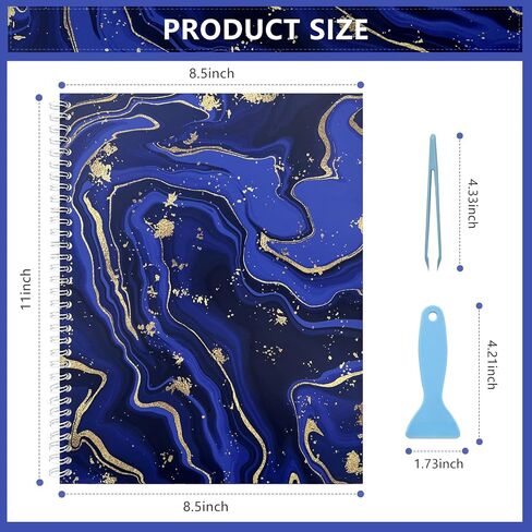 Large Reusable Sticker Book Collecting Album 8.5 x 11 Inch 40 Sheets Sticker Collection Storage Book for Adults Release Paper Sticker Keeper Organizer Book with Tools (Blue) in Kuwait