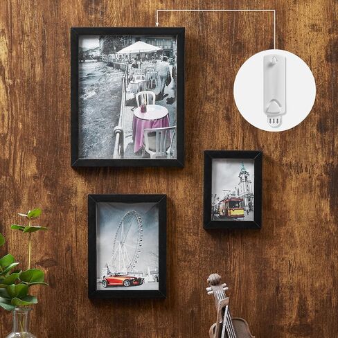 JELLYSUB Large Universal Frame Hanger, 8 Picture Hangers, 12 Large Removable Adhesive Strips, Damage Free Picture Hanging Hooks Heavy Duty, No Nails Picture Hooks in Kuwait