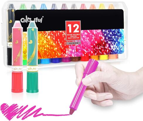 Colorful Crayons Toddler's 12-Color Twistable Crayons - Non-Toxic, Washable, Easy-Grip for Creative Fun in Kuwait