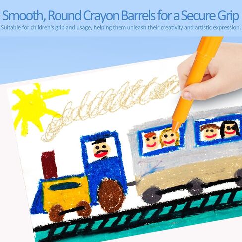 Colorful Crayons Toddler's 12-Color Twistable Crayons - Non-Toxic, Washable, Easy-Grip for Creative Fun in Kuwait