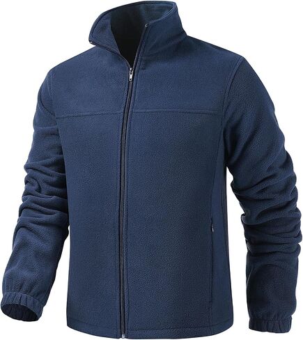 Men's Casual Outdoor Fleece Zip Jacket Long Sleeve Warm Winter Coat for Men with Zip Pocket in Saudi Arabia