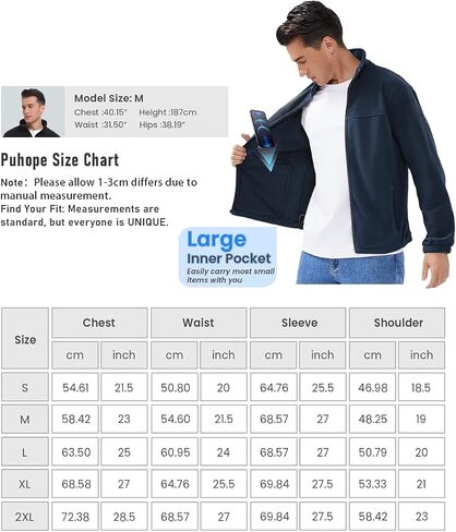 Men's Casual Outdoor Fleece Zip Jacket Long Sleeve Warm Winter Coat for Men with Zip Pocket in Saudi Arabia