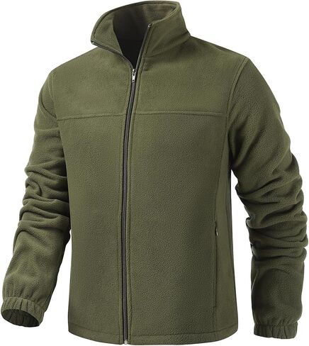 Men's Casual Outdoor Fleece Zip Jacket Long Sleeve Warm Winter Coat for Men with Zip Pocket in Saudi Arabia