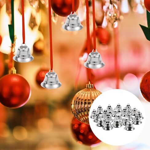 Operitacx 20 Pcs Bells for Crafts, Small Bells Metal Craft Bells Tiny Bells with Hooks, Christmas Bells for Party Christmas Tree Decoration in Kuwait