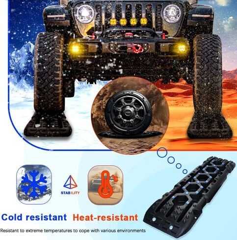 2PCS Traction Mats, Recovery Traction Boards, Recovery Boards, Easy to Store and Carry, Upgraded Traction Board for Snow, Mountain, Mud and Other Complex Terrain, Non-Slip Design in Kuwait