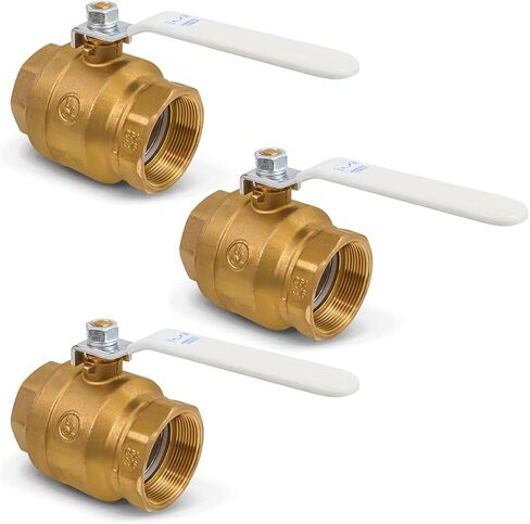 Midline Valve 832T223-NL-5 Premium Full Port Ball Valve, Brass, 1 in. FIP x 1 in. FIP (5 Pack) in Kuwait